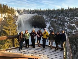 The media group taking in the incredible views at Helmcken Falls with Tourism Wells Gray