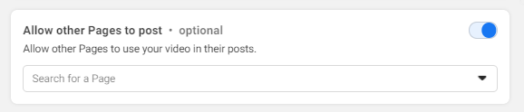 Be sure to click "on" next to the "Allow other Pages to post" field.