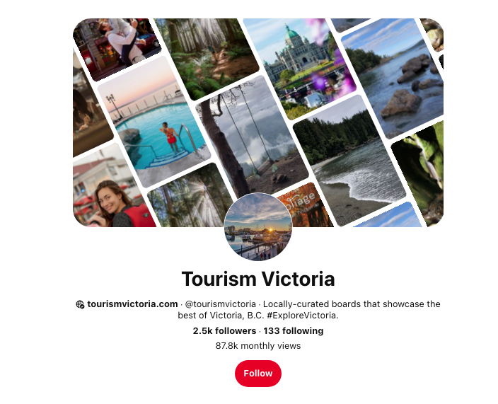 Tourism Victoria's Pinterest profile.