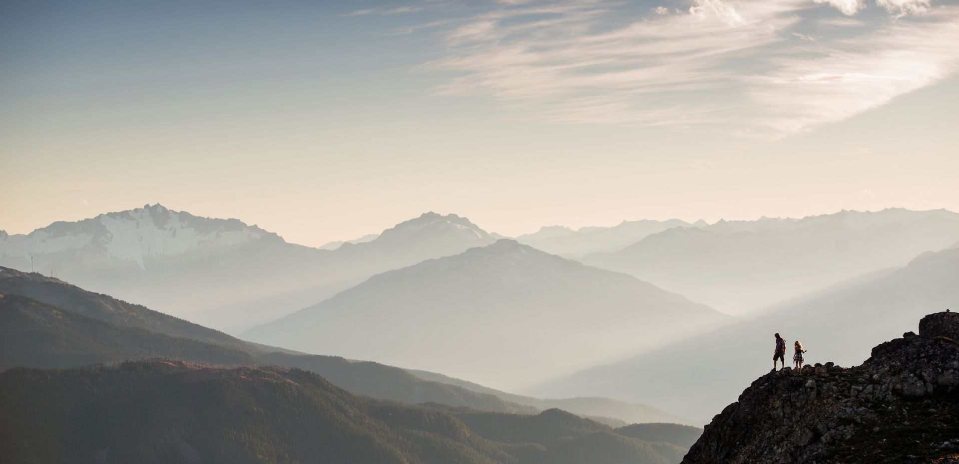 Hiking on top of whsitler mountain in Whistler, British Columbia