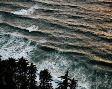 Sunset colours on the water from Tow Hill in Naikoon Provincial Park