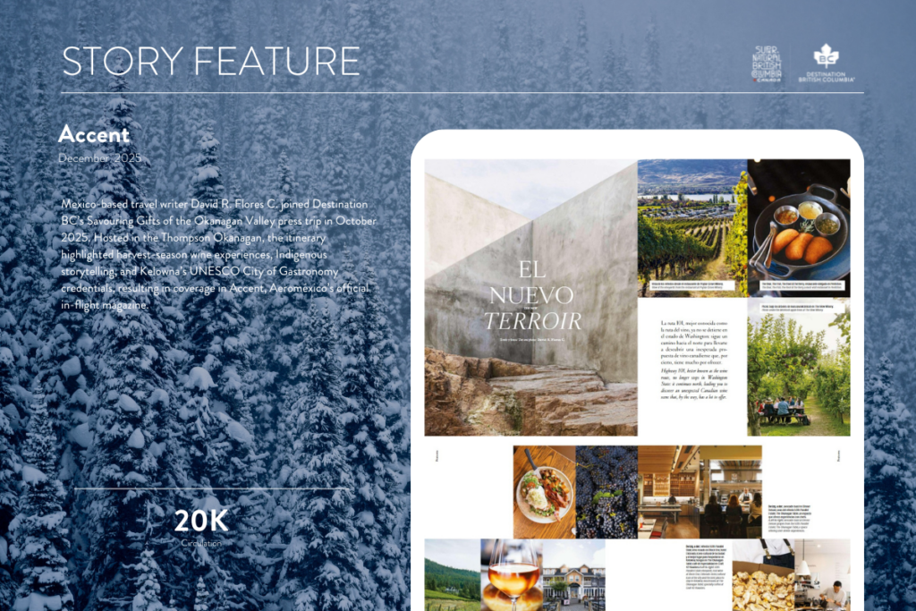 Accent magazine story featuring Okangan Valley, December 2025